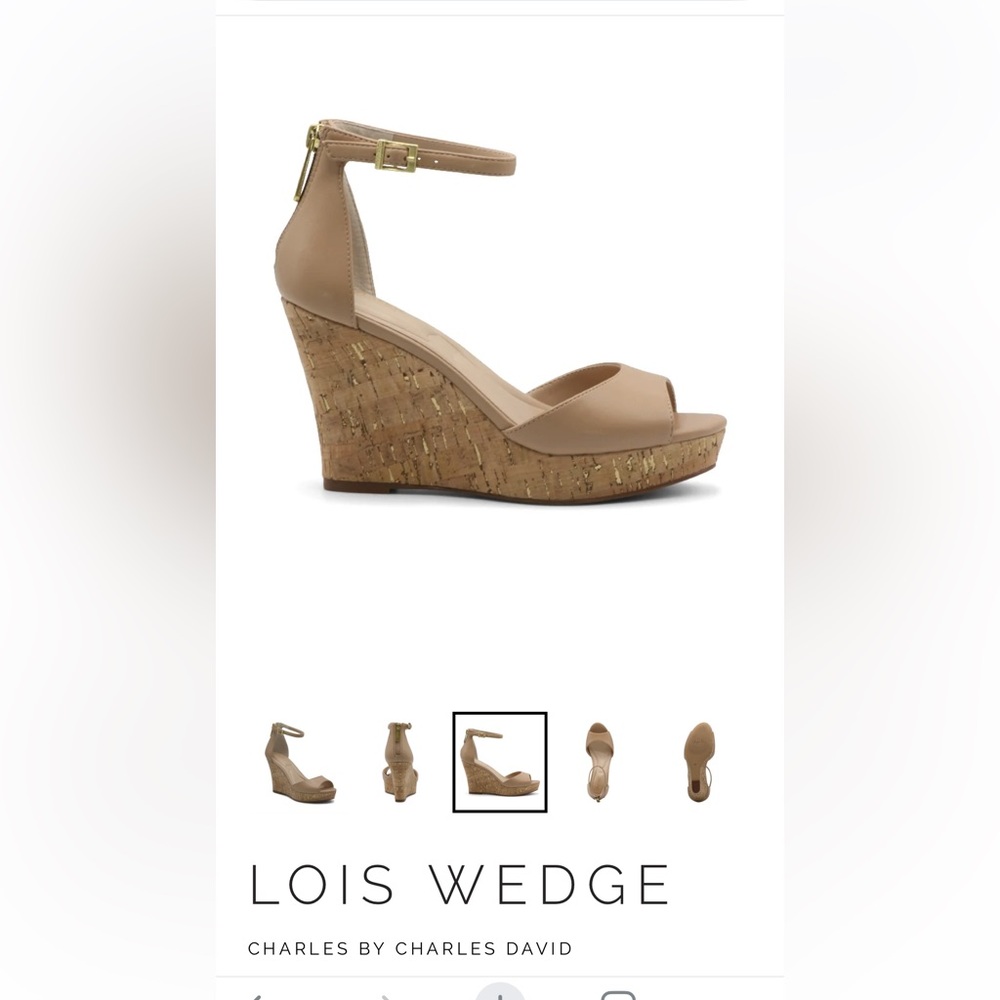 Charles by Charles David Lois Wedge Sandals - Tan size 9